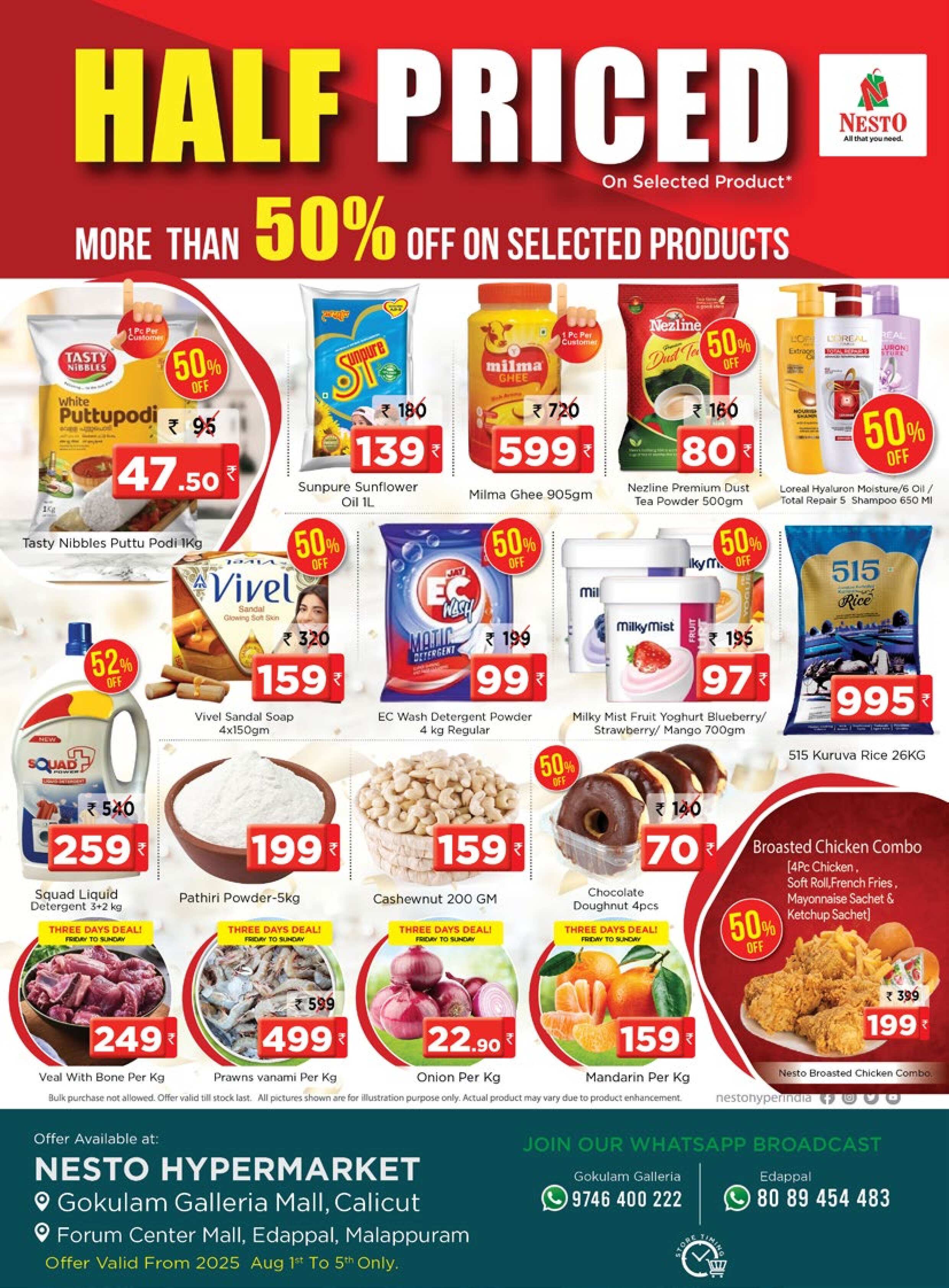 Half Prices @ Nesto Gokulam mall and Edappal!