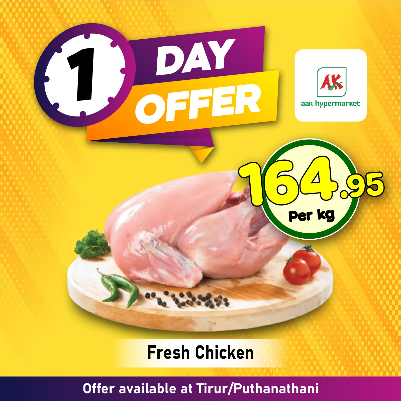 1-Day Fresh Chicken Deal – Only ₹164.95/kg!